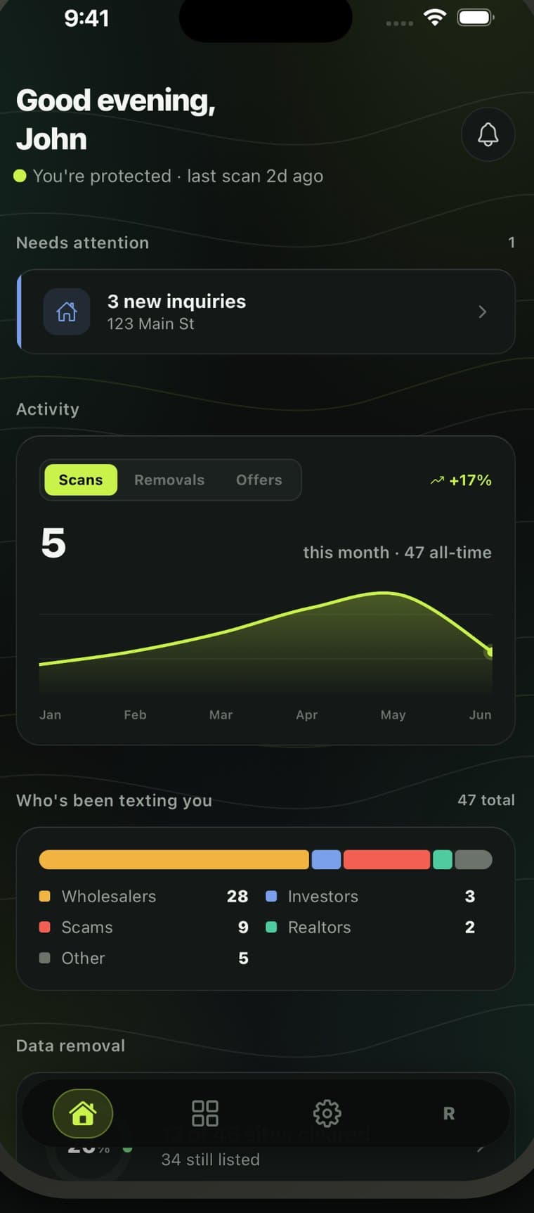 The FendLand app dashboard